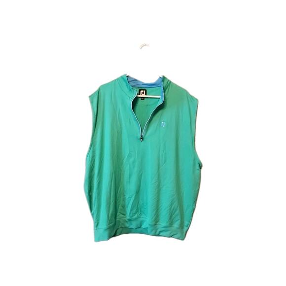 Mens FootJoy Golf 1/4 ZIP Vest, Size: XL, Green Mock Neck - Picture 1 of 7